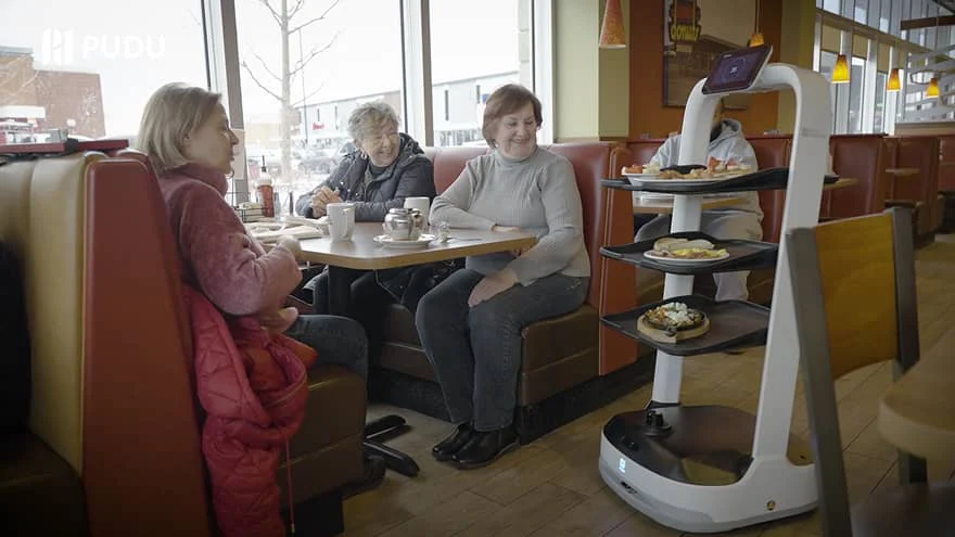 bellabot delivering food to dennys guests