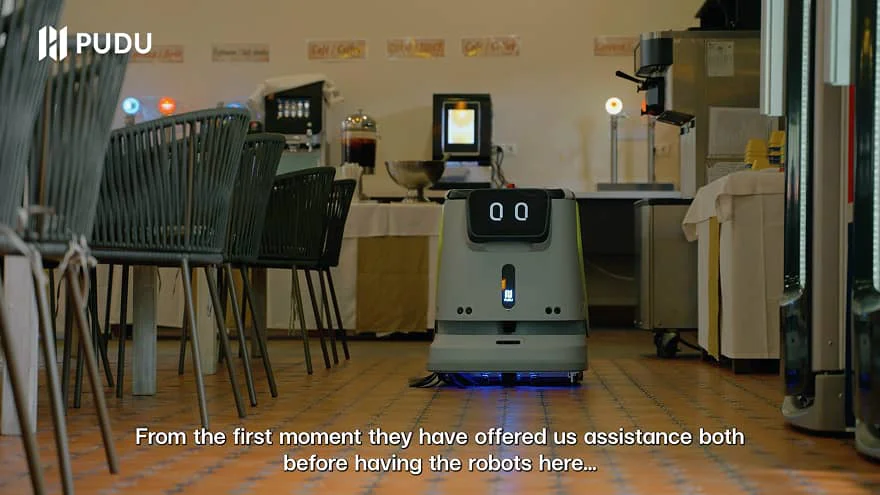 Robot working in a hotel kitchen