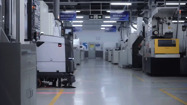 Robot working in manufacturing